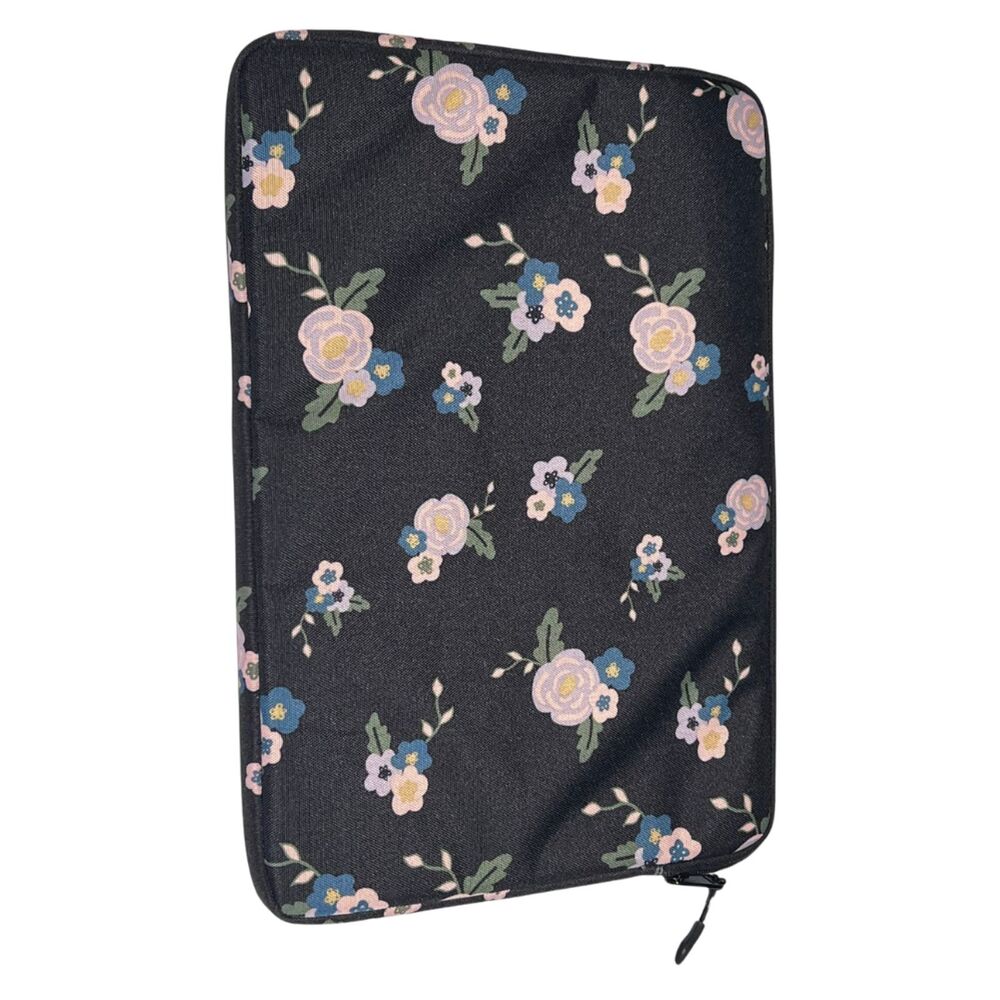 Zippered Floral Parkland Laptop‎ Sleeve 15x10 Soft Interior